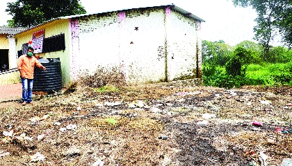Dung Ukirda next to the school, Z.P. Avoid hitting school | शाळेच्या बाजूला शेणाचा उकिरडा, जि.प. शाळेला ठोकले टाळे Dung Ukirda next to the school, Z.P. Avoid hitting school | शाळेच्या बाजूला शेणाचा उकिरडा, जि.प. शाळेला ठोकले टाळे