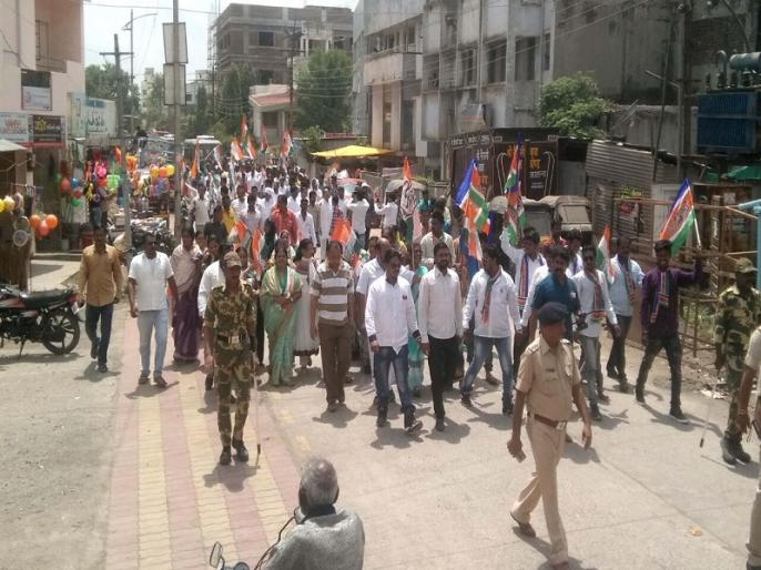 Bharat Bandh इंधन दरवाढी विरोधात जालन्यात काँग्रेसचा जिल्हाधिकारी कार्यालयावर मोर्चा Marathi