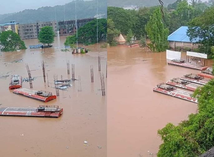 Chiplun Flood: चिपळूण बस स्थानक पाण्याखाली, गाड्याही ...