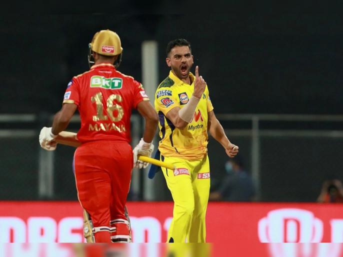 IPL 2021, CSK vs PBKS T20 Live : Deepak Chahar 4-13 in 4 overs; brillient Run out & catch from Ravindra Jadeja, Video | IPL 2021, CSK vs PBKS T20 Live : दीपक चहरचा 'कहर, पंजाबचा निम्मा संघ माघारी; रवींद्र जडेजा बनला 'सुपर मॅन', Watch Video IPL 2021, CSK vs PBKS T20 Live : Deepak Chahar 4-13 in 4 overs; brillient Run out & catch from Ravindra Jadeja, Video | IPL 2021, CSK vs PBKS T20 Live : दीपक चहरचा 'कहर, पंजाबचा निम्मा संघ माघारी; रवींद्र जडेजा बनला 'सुपर मॅन', Watch Video