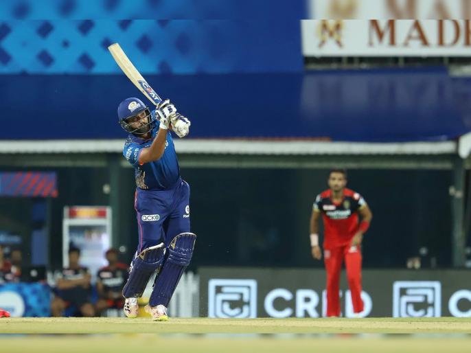 IPL 2021 Mi vs RCB Live T20 Score : Rohit Sharma score first run for MI in four IPL season | IPL 2021 : MI vs RCB T20 Live : रोहित शर्माचा सलामी धावेचा चौकार; नोंदवला वेगळा विक्रम IPL 2021 Mi vs RCB Live T20 Score : Rohit Sharma score first run for MI in four IPL season | IPL 2021 : MI vs RCB T20 Live : रोहित शर्माचा सलामी धावेचा चौकार; नोंदवला वेगळा विक्रम