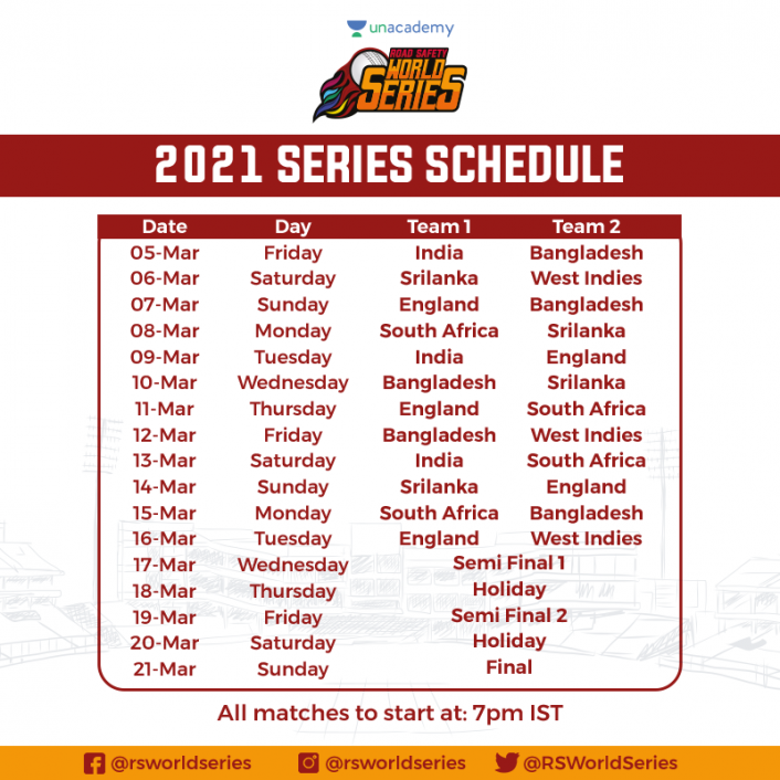 road safety world series 2021 fixtures