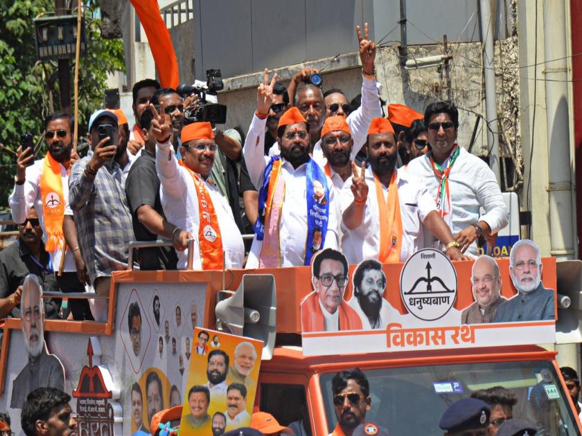 In the presence of Chief Minister Eknath Shinde, a motorcycle rally was held on the last day to campaign for Kolhapur Lok Sabha candidate Sanjay Mandlik | कोल्हापुरात संजय मंडलिक यांच्यासाठी प्रचार रॅली, मुख्यमंत्री एकनाथ शिंदे यांची उपस्थिती