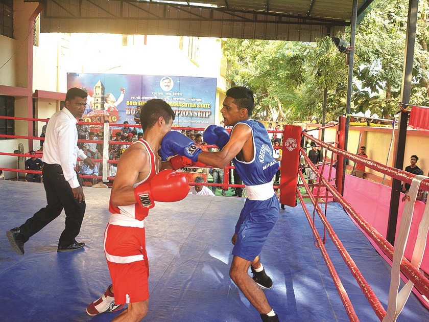 Boxing championship: Akola's Gopal, Anantas, Saad, Harivansh, Rohan win | बॉक्सिंग अजिंक्यपद स्पर्धा : अकोल्याच्या गोपाल, अनंता, साद, हरिवंश, रोहणचा दमदार विजय