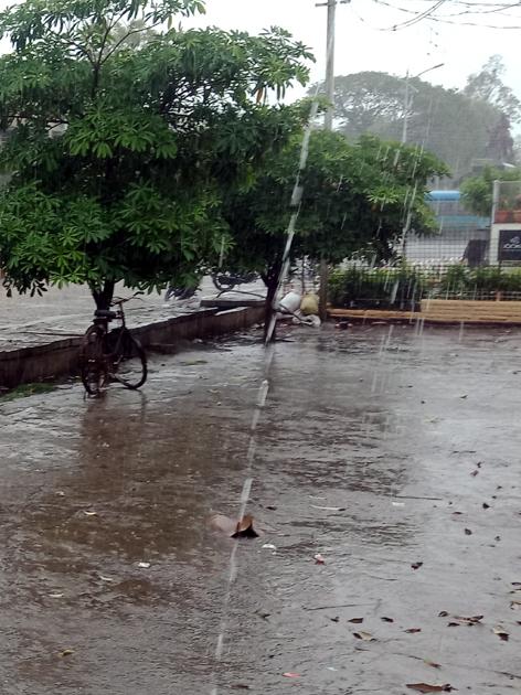 Parbhani: heavy rainfall in Manav | परभणी: मानवतमध्ये जोरदार पाऊस