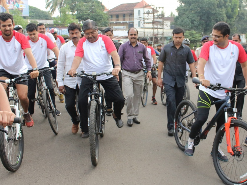 Cycling with the environment is useful: Chandrakant Dada Patil | पर्यावरणासह आरोग्यासाठी सायकलिंग उपयुक्त : चंद्रकांतदादा पाटील