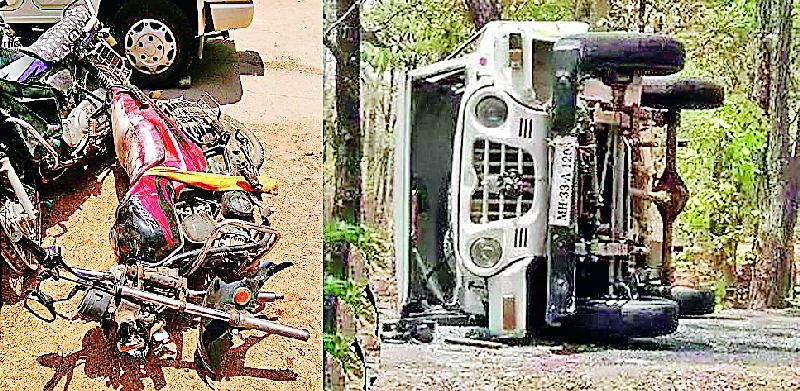 Two killed and nine injured in two accidents | दोन अपघातात दोघे ठार, नऊ जखमी