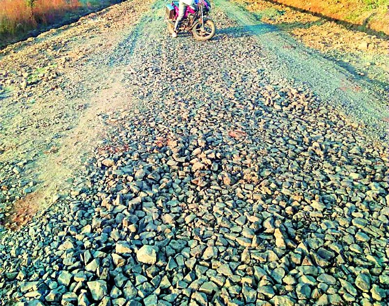 Due to Jamsa road from Enzapur | इंझापूर ते जामठा रस्त्याची दैनावस्था