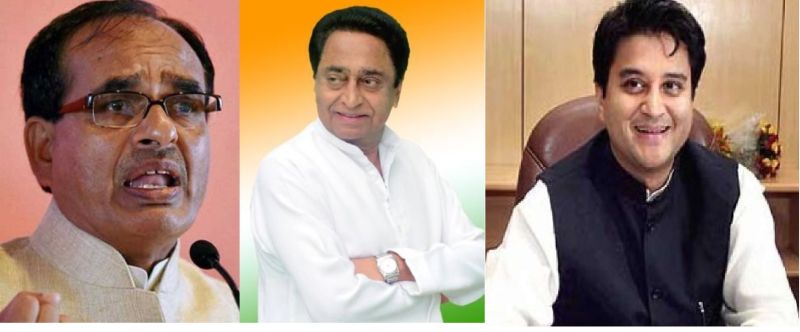 In Madhya Pradesh, BJP's backwardness, and Congress's strong backing | मध्यप्रदेशात भाजपची पिछेहाट, तर काँग्रेसचे जोरदार कमबॅक