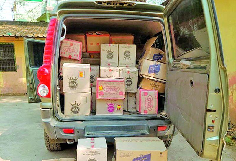 Stocks of liquor confiscated from Congress corporator's house in Brahmapuri | ब्रह्मपुरीत काँग्रेस नगरसेवकाच्या घरून दारूसाठा जप्त