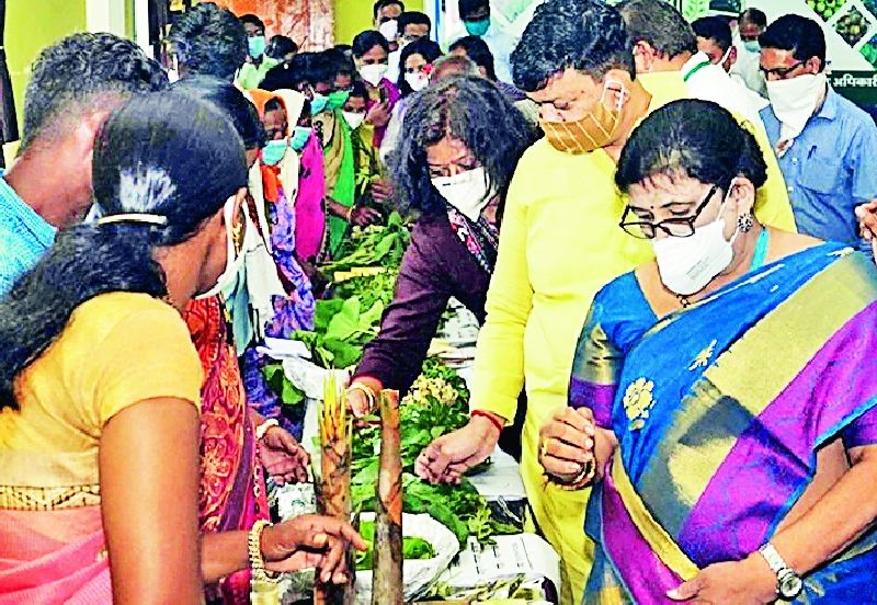 Flower Gavaran Vegetable Fair at Chandrapur | चंद्रपुरात फुलला गावरान रानभाज्यांचा मेळा