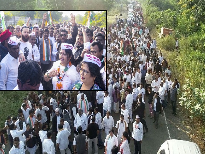 A convoy of 2,500 congress activists left for Shegaon from Nagpur raising the slogan of 'Bharat Jodo' | हजारो काँग्रेसींनी केला ‘भारत जोडो’चा नारा बुलंद; अडीच हजारावर कार्यकर्त्यांचा ताफा शेगावकडे रवाना