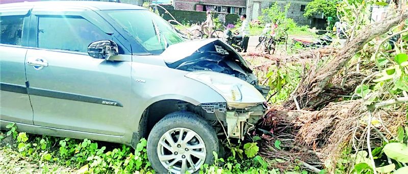 A heavy car crushed two cows | भरधाव कारने दोन गार्इंना चिरडले