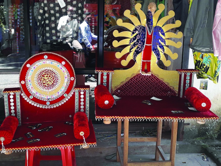 Ganpati Festival: Filled with eco-friendly decorations, shops decorated | Ganpati Festival : पर्यावरणपूरक सजावटीकडे भर, दुकाने सजली