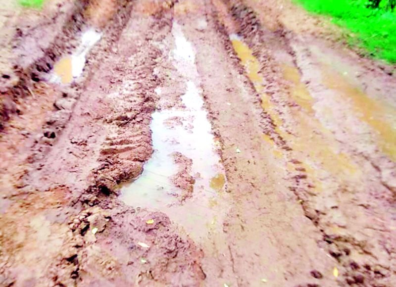The connection of the villages was broken due to muddy roads | चिखलमय रस्त्यांमुळे तुटला गावांचा संपर्क