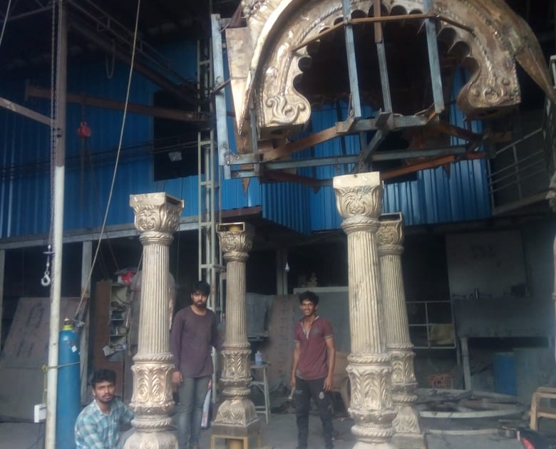 Kolhapur: Complete the work of Shahu Samudhastha Memorial, complete the connection test | कोल्हापूर : शाहू समाधिस्थळ मेघडंबरीचे काम पूर्ण, जोडणीची चाचणी पूर्ण