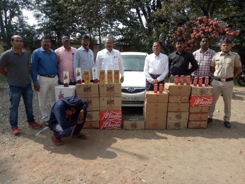 Kolhapur: One-and-a-half cup of liquor seized, driver arrested: Action on Gaganbawda Road | कोल्हापूर :  दीड लाखाचा मद्यसाठा जप्त, चालकास अटक : गगनबावडा मार्गावर कारवाई