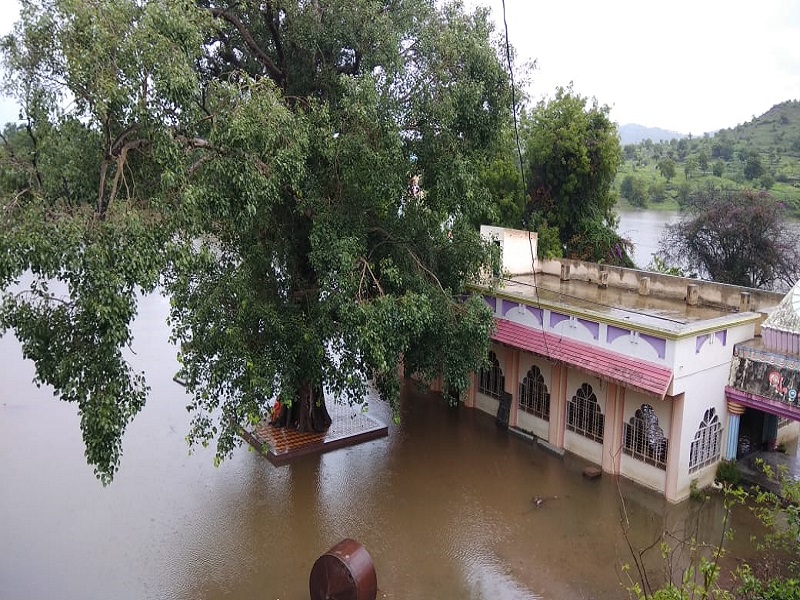  Flood of Mula river; Kotileshwar temple in water | मुळा नदीला पूर; कोतूळेश्वर मंदिर पाण्यात