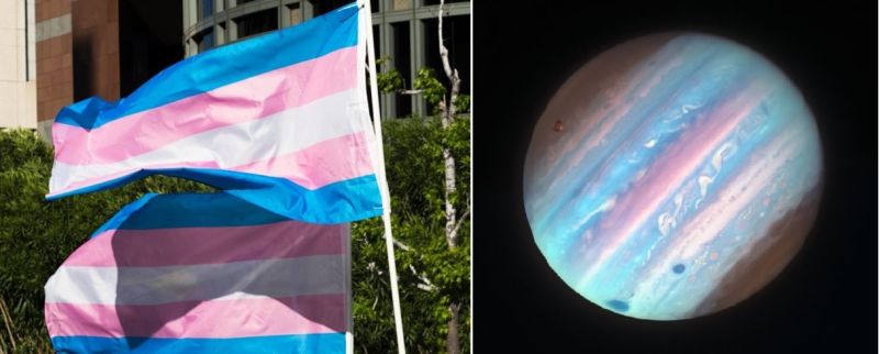 The color of a Guru planet is like a transgenor flag? Photos published by NASA | गुरू ग्रहाचा रंग ट्रान्सजेंडर ध्वजासारखा? नासाने प्रसिद्ध केले छायाचित्र