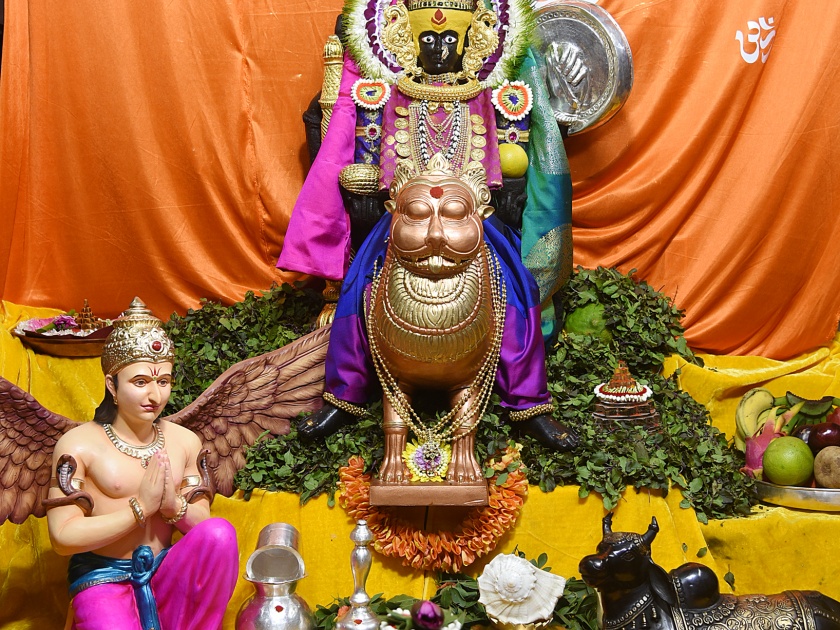 Navratri: Worship of Ambabai in the form of Omkar | Navratri : अंबाबाईची ओमकाररूपिणी स्वरूपात पूजा 