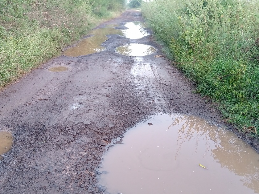 Poor condition of Dhulgaon-Erandgaon fork road | धुळगाव-एरंडगाव फाटा रस्त्याची दुरवस्था