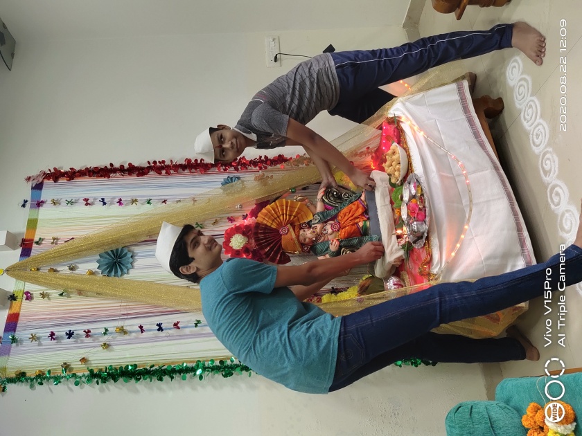 Home Ganeshotsav in Kalvan taluka this year | कळवण तालुक्यात यंदा घरगुती गणेशोत्सव