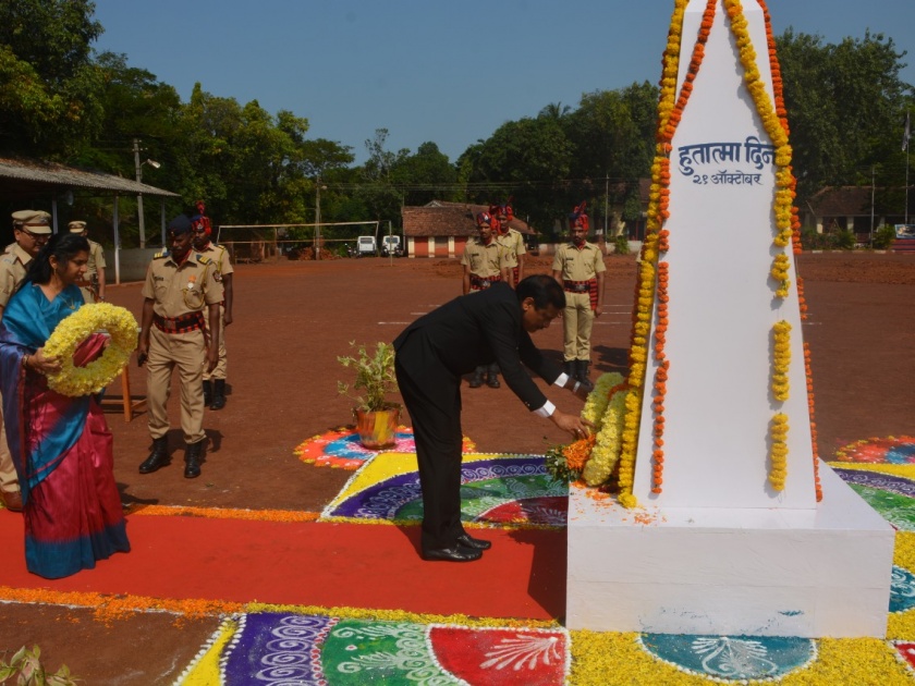 Ratnagiri District Police Force honored the jawans, while martyrdom while performing duty | रत्नागिरी जिल्हा पोलीस दलातर्फे जवानांना आदरांजली, कर्तव्य बजावत असताना हौतात्म्य