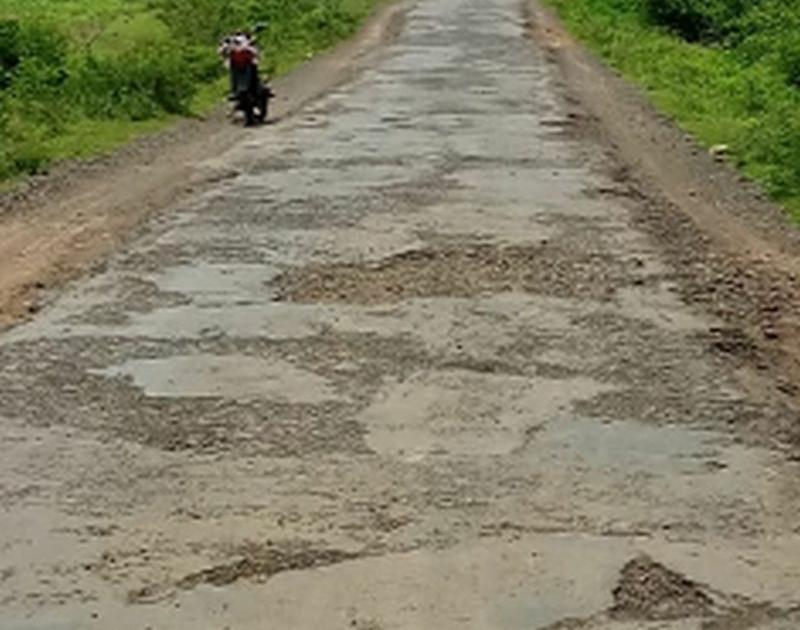Poor condition of Vasmar-Dhamnar road | वसमार-धमणार रस्त्याची दुरवस्था