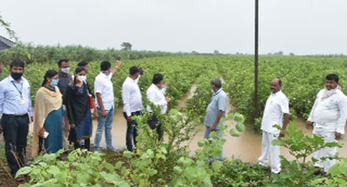 Farmers expressed displeasure during the inspection | पाहणीदरम्यान शेतकऱ्यांनी व्यक्त केली नाराजी
