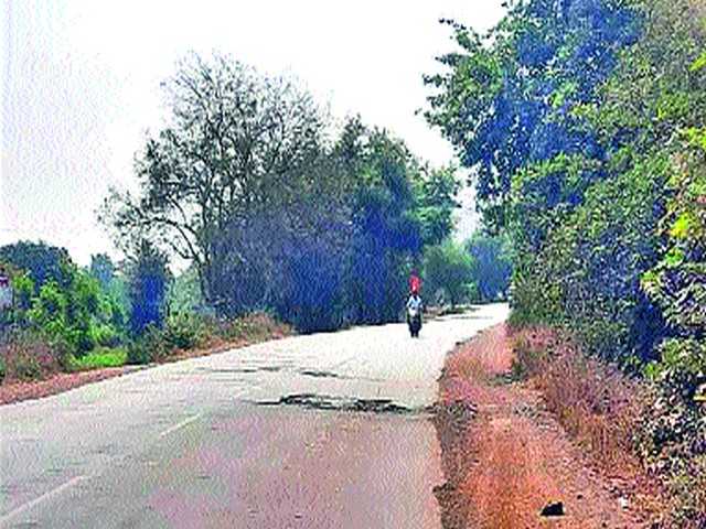 Pits on Taraharabad-Satana road | ताराहाराबाद-सटाणा रस्त्यावर खड्डे