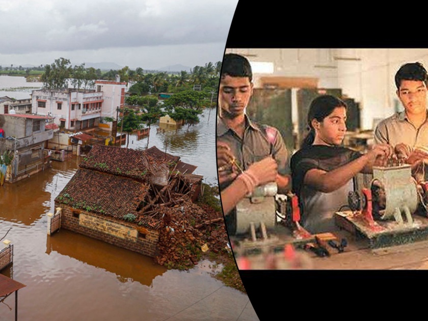 ITI students help with flood victims in kolhapur and sangli | Maharashtra Flood: शाब्बास पोरांनो... आयटीआयचे विद्यार्थी दूर करताहेत पूरग्रस्तांच्या घरातील अंधार!