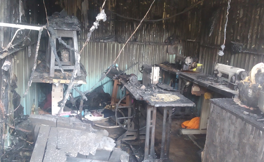 Fire to the tailoring shop | टेलरिंग दुकानाला आग; लाखोंचे नुकसान