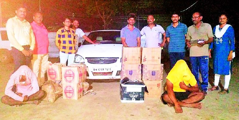 Fifty-three lakh items including liquor confiscated | दारूसह पावणेतीन लाखांचा मुद्देमाल जप्त