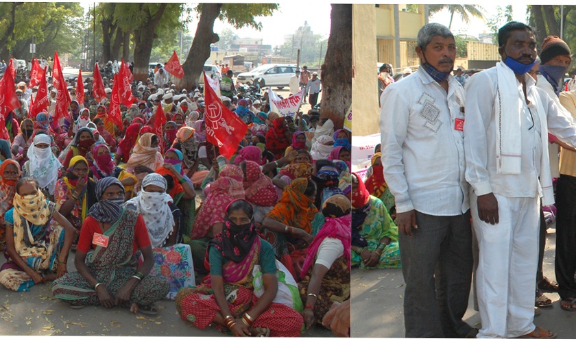 Demonstrations of Janandolan Sangharsh Samiti in Satana | सटाण्यात जनआंदोलन संघर्ष समितीची निदर्शने