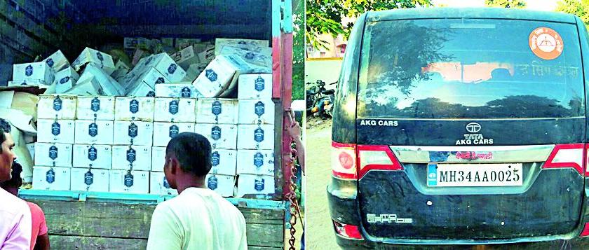 31 lakh 14 thousand liquor seized with two vehicles | दोन वाहनांसह ३१ लाख १४ हजारांची दारू जप्त