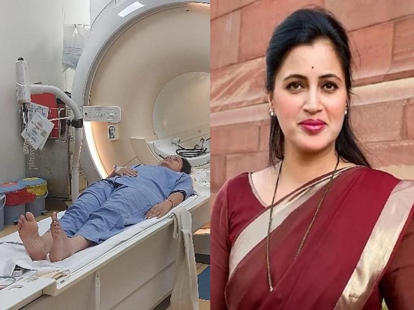 Navneet Rana MRI Scan: Navneet Rana undergoes an MRI scan and a full body checkup at Lilavati Hospital; complaint on neck pain, chest pain | Navneet Rana MRI Scan: नवनीत राणांची आज झाली एमआरआय तपासणी; मानेच्या दुखण्यावर खरे काय ते कळणार?