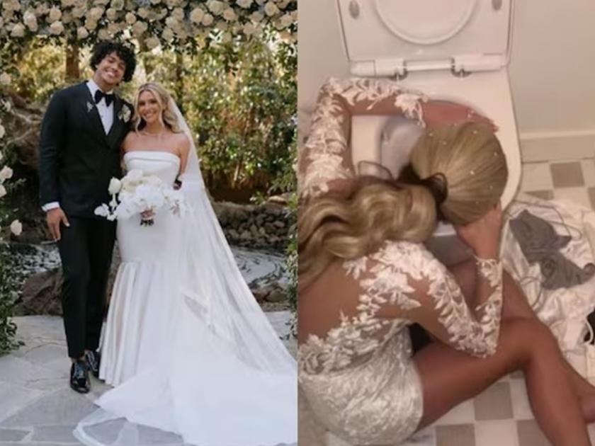 Drunk bride crashed in own wedding put head in toilet seat | आपल्याच लग्नात दारू पिऊन टल्ली झाली नवरी, टॉयलेट सीटमध्ये तोंड टाकून बसली आणि मग...