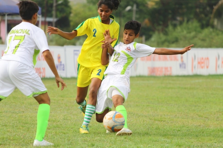 Himachal girls played well in football match | हिमाचलच्या मुलींची धमाल!