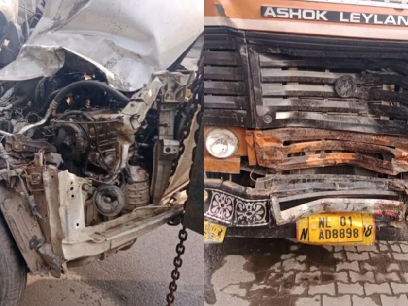 delhi truck hits car after hitting divider on badarpur flyover 3 killed | लग्नावरून परत येताना काळाचा घाला; ट्रकची कारला धडक, तिघांचा मृत्यू, 4 जण जखमी