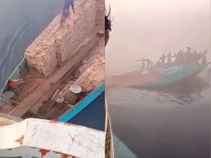 video: Brick boat and shipwreck accident, video goes viral | video: विटांनी भरलेली बोट अन् जहाजाचा अपघात; एका क्षणात होत्याचं नव्हतं झालं...