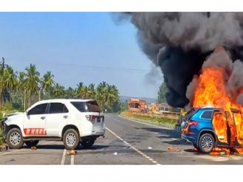 Fortuner and Kodiaq Accident: Fortuner collided with 40 lakh Kodiaq SUV, condition of the car was worst | Fortuner ची 'या' 40 लाखांच्या SUVशी जोरदार टक्कर, अशी झाली गाडीची अवस्था...