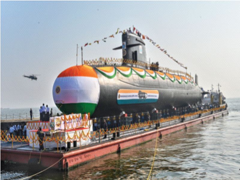 Launching of ‘Wagir’ submarine | ‘वागीर’ पाणबुडीचे जलावतरण; ‘सागरी सीमा रक्षणात माझगाव गोदीचे पाठबळ महत्त्वपूर्ण’