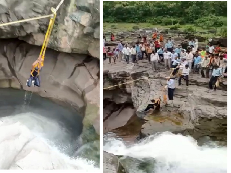 collapsed from the Ajintha viewpoint while taking selfie, young man falls into Ajanta cave's Saptakunda | हव्यातशा सेल्फिचा मोह नडला; तरुण अजिंठा लेणीतील सप्तकुंडात कोसळला
