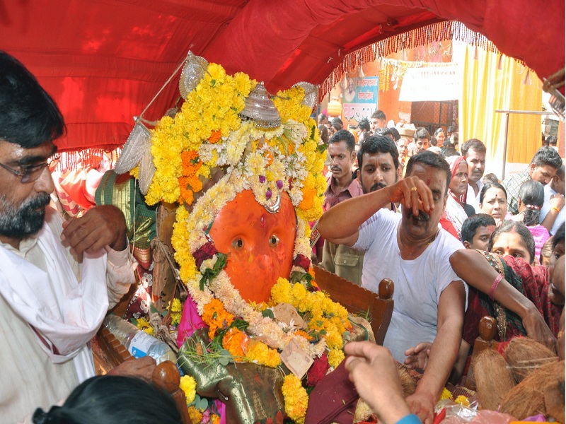 Thousands of devotees took Yogeshwari Devi's Palkhi Darshan | हजारो भाविकांनी घेतले योगेश्वरी देवीच्या पालखीचे दर्शन