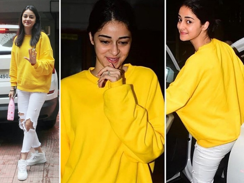 This cool yellow colour banana logo sweatshirt of ananya panday is totally in your budget | तुम्हीही खरेदी करू शकता अनन्या पांडेसारखं स्वेटशर्ट; बजेटमध्ये आहे किंमत...