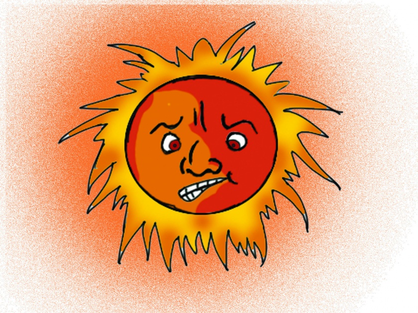 District Mercury at 38 degrees: Heat all day long | जिल्ह्याचा पारा ३८ डिग्रीवर : दिवसभर अंगाची लाही लाही करणारा उष्मा