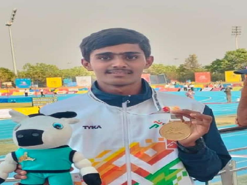 Khelo India Youth Games 2022: Kolhapur Aniket Mane wins gold in high jump | Khelo India Youth Games 2022: उंच उडीत कोल्हापूरच्या अनिकेत मानेला सुवर्णपदक