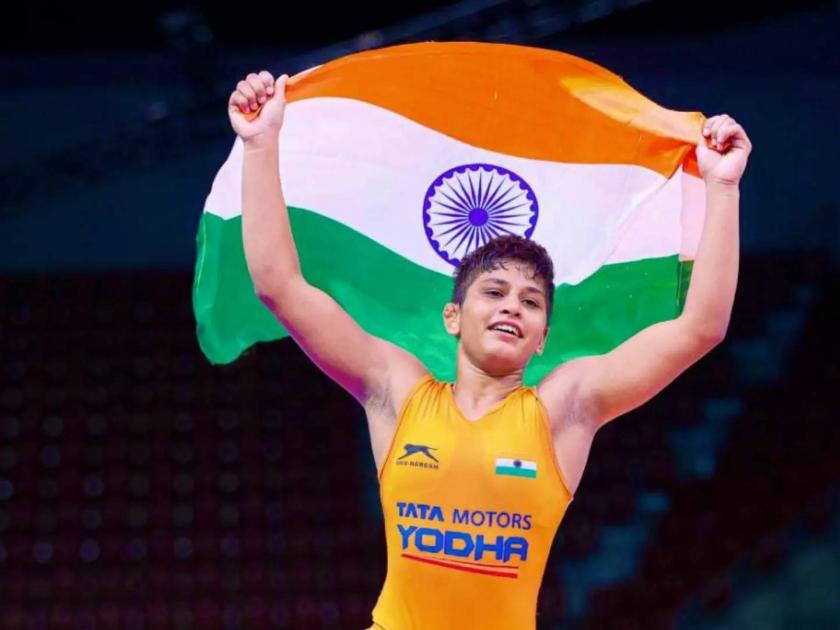 Antim Panghal Success Story - Antim Panghal becomes first Indian woman wrestler to win two U20 world titles, wins 53kg final. | चौथी मुलगी म्हणून नाव ठेवलं 'अंतिम'; तिनेच भारतासाठी जिंकलं ऐतिहासिक 'डबल गोल्ड'!