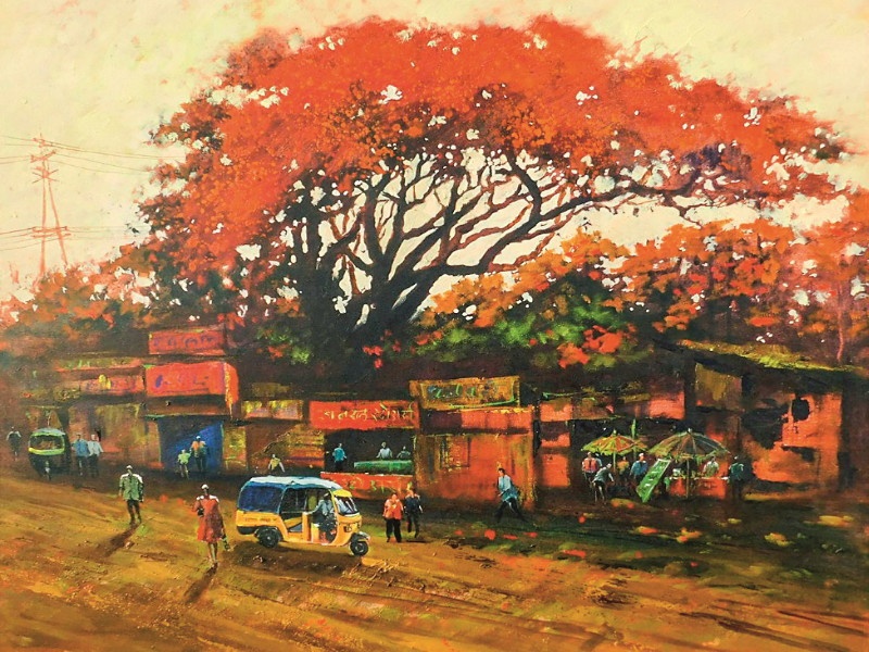 The colors of the unfolded rural life; Inauguration of 'Village Life' exhibition at Pune by Dinkar Thopte | उलगडले ग्रामीण जीवनाचे रंग; ‘व्हिलेज लाईफ’ प्रदर्शनाचे दिनकर थोपटे यांच्या हस्ते पुण्यात उद्घाटन 
