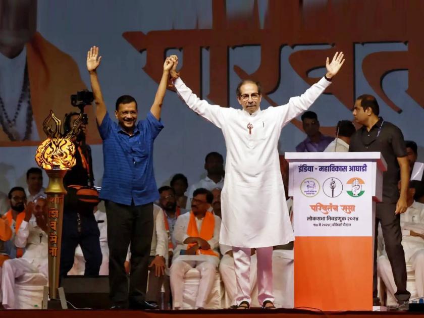 arvind kejriwal criticized mahayuti in bkc rally for lok sabha election 2024 | आम्हाला जेलमध्ये पाहायचे नसेल तर इंडिया आघाडीच्या उमेदवारांना विजयी करा: अरविंद केजरीवाल